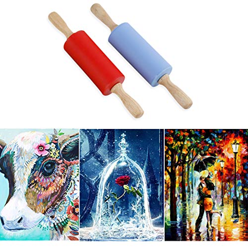 5D Diamond Painting Tool Silicone Roller, Accessories for DIY Rhinestone Embroidery by Number Kit Full Drill Sticking Tightly for Adults Kids (2 Pack) - Thumbnail 4