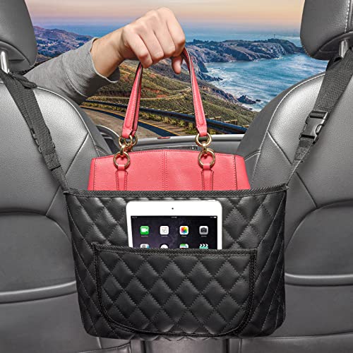 Car Handbag Holder Between Seats, Diggtek Car Net Pocket Handbag Holder