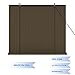 E&K Sunrise 4'W x 6'H Roll Up Shade Outdoor Roller Shade Blind Sun Shade UV Block for Patio Porch Backyard Gazebo Deck Pergola (Brown)
