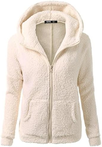 Vanvler Women Jacket Ladies Winter Hooded Sweater Coat Zipper Warm Wool Coat Outwear Plus Size