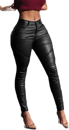faux leather stretch pants