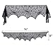 Lulu Home Halloween Fireplace Decorations, Fireplace Mantle Scarf Cover, Black Lace Spider Web for Door, Window and Flowerbeds Decoration, Halloween Party Supplies