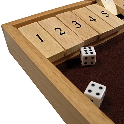 WE Games Custom Engraved Monogram Deluxe Wood Shut the Box Game - 12 Numbers