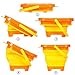 Beach Toys Set 2 Packable Pails&Collapsible Buckets with 1 Shovel and 1 Rake Orange & Pink Perfect for Summer Playset for Kids and Children