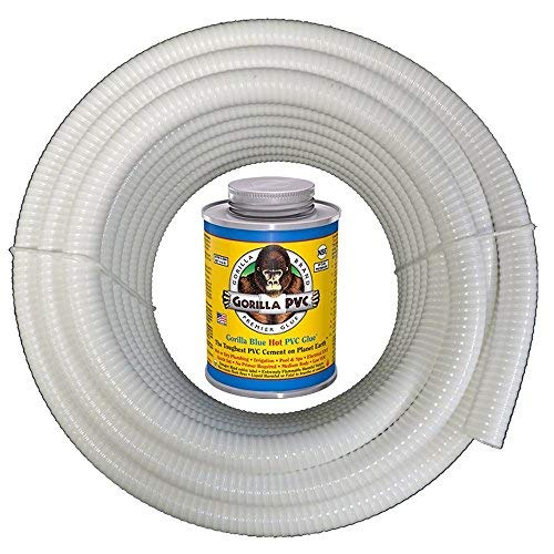 HydroMaxx® 25 Feet x 2 Inch White Flexible PVC Pipe, Hose, Tubing for ...