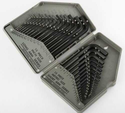 Hex Key Set 30pcs Sae Metric Long Short Arm with Case by Freizen