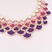 Jane Stone Fashion Statement Collar Necklace Vintage Openwork Bib Costume Jewelry (Ombre purple)