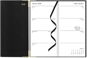 Letts of London® 2026 Classic Weekly/Monthly Planner, 12 Months, January to December, Gold Corners, Vertical, Slim Size, 6.62