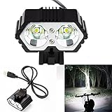 OVERMAL 6000LM 2 X CREE XM-L T6 LED USB Waterproof Lamp Bike Bicycle Headlight