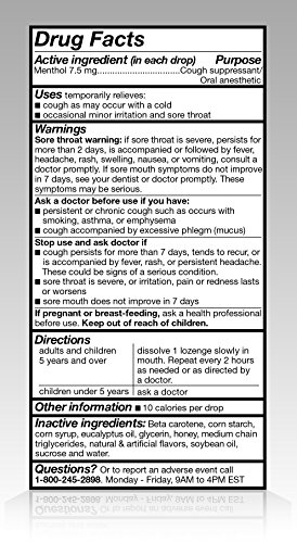AMAZON BASIC CARE HONEY LEMON MENTHOL COUGH DROPS FOR SORE THROAT, SOOTHING RELIEF, 160 COUNT (PREVIOUSLY SOUNDHEALTH)