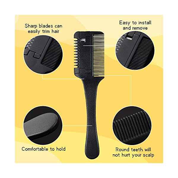 Hair-Razor-Comb-Hair-Cutting-Comb-Double-Side-Hair-Cutter-with-Blades-Hair-Thinning-Comb-for-Men-Women-Hair-Trimmer-Haircut-Scissors-Hair-Cutting-Tool-for-Thin-Thick-Hair-Cutting-and-Styling Hair Razor Comb, Hair Cutting Comb Double Side Hair Cutter with Blades Hair Thinning Comb for Men Women, Hair Trimmer…