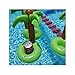 Mirenlife Inflatable Palm Island Drink Holders, Floatation Devices, Inflate Floating Coasters, 3 Pack