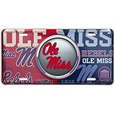 Hangtime University of Mississippi - Ole Miss Rebels - Bullseye Style License Plate