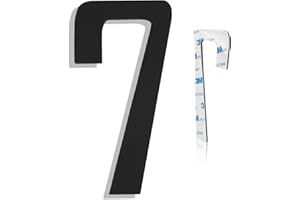 HVATRY Modern House Numbers for Outside - Self-Adhesive, Large 6 Inch, Metal House Address Numbers - Ideal For Mailbox, Door, And Outdoor Address - House Number 7
