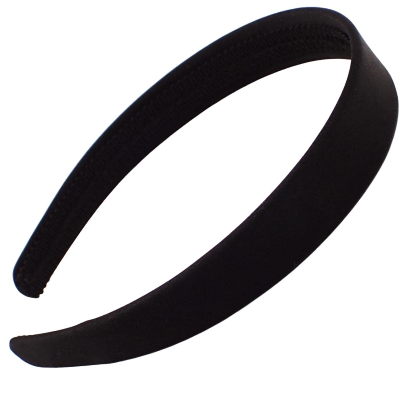 Topkids Accessories Silky, Shiny Single 2cm Wide Satin Headbands, Alice Band For Kids and Women, Colourful - 70's, 80's, 90's Hair Bands, For School or Costumes (Black)