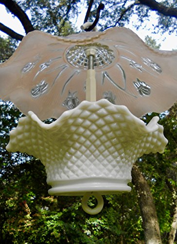 Covered glass bird feeder in pink squirrel proof - Thumbnail 3