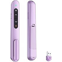 Wireless Presentation Clicker With Laser Pointer - 2.4GHz PowerPoint Remote For Teaching & Pet Toy - Red Light, 82ft Range