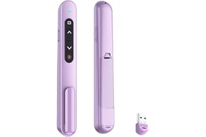 QUI Presentation Clicker for PowerPoint, RF 2.4GHz USB Wireless Presenter Remote with Volume Control, PowerPoint Clicker Slid