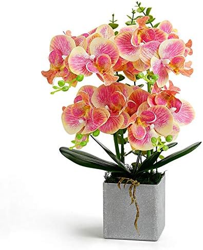 Amazon 3dプリントオーキッドフェイク花ポット バタフライ人工オーキッドユーカリ盆栽花家の庭の装飾 ブルー 造花 オンライン通販