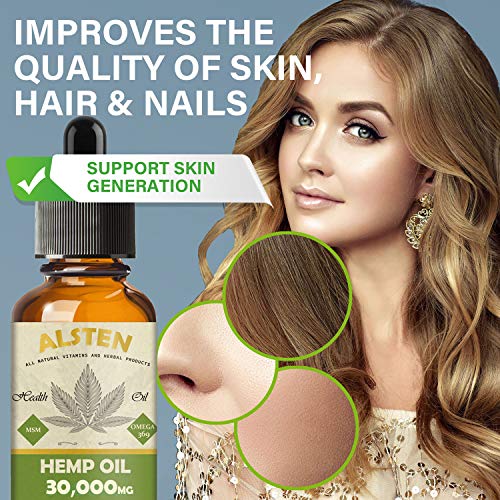 (2-Pack) ALSTEN Hemp Oil for Pain, Anxiety & Stress Relief - 30000mg of Hemp Oil Drops