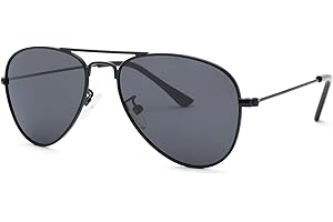 NULOOQ Kids Polarized Aviator Sunglasses – for Girls Boys Children & Cool Toddler Age 2-8, Metal Frame UV 400 Protection