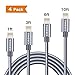 Lightning Cable, CRONA iPhone Charging Cable 4 Pack (10f /6ft /3ft /1ft) for iPhone iPad