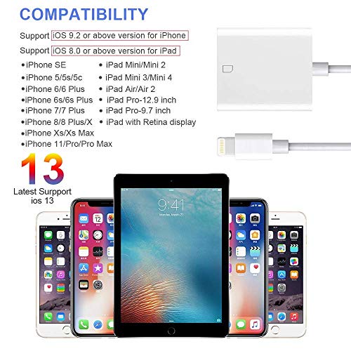 Aiguozer SD Card Camera Reader Adapter Compatible with iPhone iPad, if