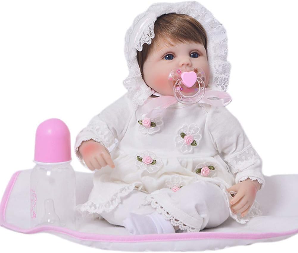 Prezzo 17inch/42cm Rinato Bambino Corpo in tessuto Silicone morbido Bambola di simulazione Occhi blu Playmate neonato Bambola realistica Regalo di compleanno per bambini (non lavabile),Color1,42cm Offerte