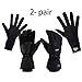CAMYOD Men Waterproof Skiing Snowboarding Gloves with Zipper Pocket, Air Vent, Separated Liner Gloves-2 Pairs Set(2-Pair,M)
