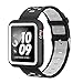 EloBeth Compatible Apple Watch Band 42mm with Case, Shock-Resistant Protective Case Soft Silicone Sport Strap iWatch Band for Apple Watch Band Series 3/2/1 Nike+ Sport Edition(Black/Gray, 42mm)