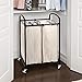 Seville Classics Mobile Double Bag Compact Laundry Hamper Sorter Cart, Black