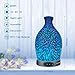 Sztrokia Essential Oil Diffuser, 3D Glass Aromatherapy Diffuser, 300ML Aroma Essential Oil Cool Mist Humidifier with 24 Color Changing, Metal-Case Base, Waterless Auto Shut-Off for Home, Office,Baby