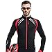 Santic Men's Cycling Jacket Windproof Fleece Thermal Winter Bike Bicycle Jersey Red US L(CN XL)