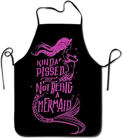 Galaxy Not Being A Mermaid Kitchen Aprons Black