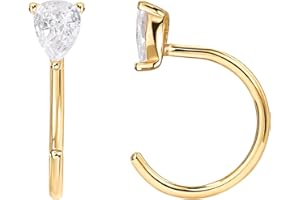 PAVOI 925 Sterling Silver Huggie Half Hoop Earrings | Hypoallergenic Minimalist Tiny Cartilage Earring