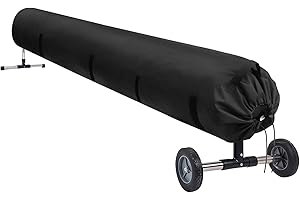 UCEDER Pool Solar Reel Cover with Adjustable Strap, 420D Waterproof Heavy Duty Solar Blanket Protective Cover for Above Ground and Inground Swimming Pool（16Ft）