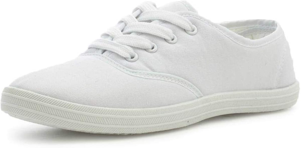 BLU Womens White Lace Up Canvas Shoe Amazon.co.uk Shoes & Bags