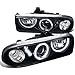 Spec-D Tuning LHP-S1098JM-RS Chevy S10 Blazer Pickup Black Halo SMD LED DRL Projector Headlights