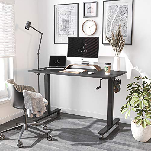 FEZIBO Crank Adjustable Height Standing Desk, 48 x 24 Inches Manual