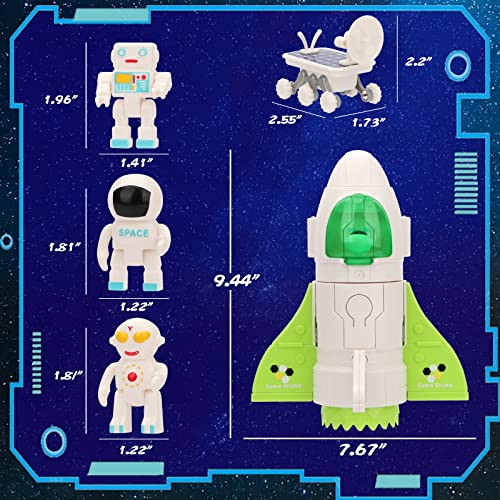 Space Shuttle Astronaut Toys with Simulation Spray & Theme Projection& Sound & 3 Astronaut Figure & Space Exploration Vehicle, Space Toys for Kids 3-5-8 Fun Space Toys for Adventure