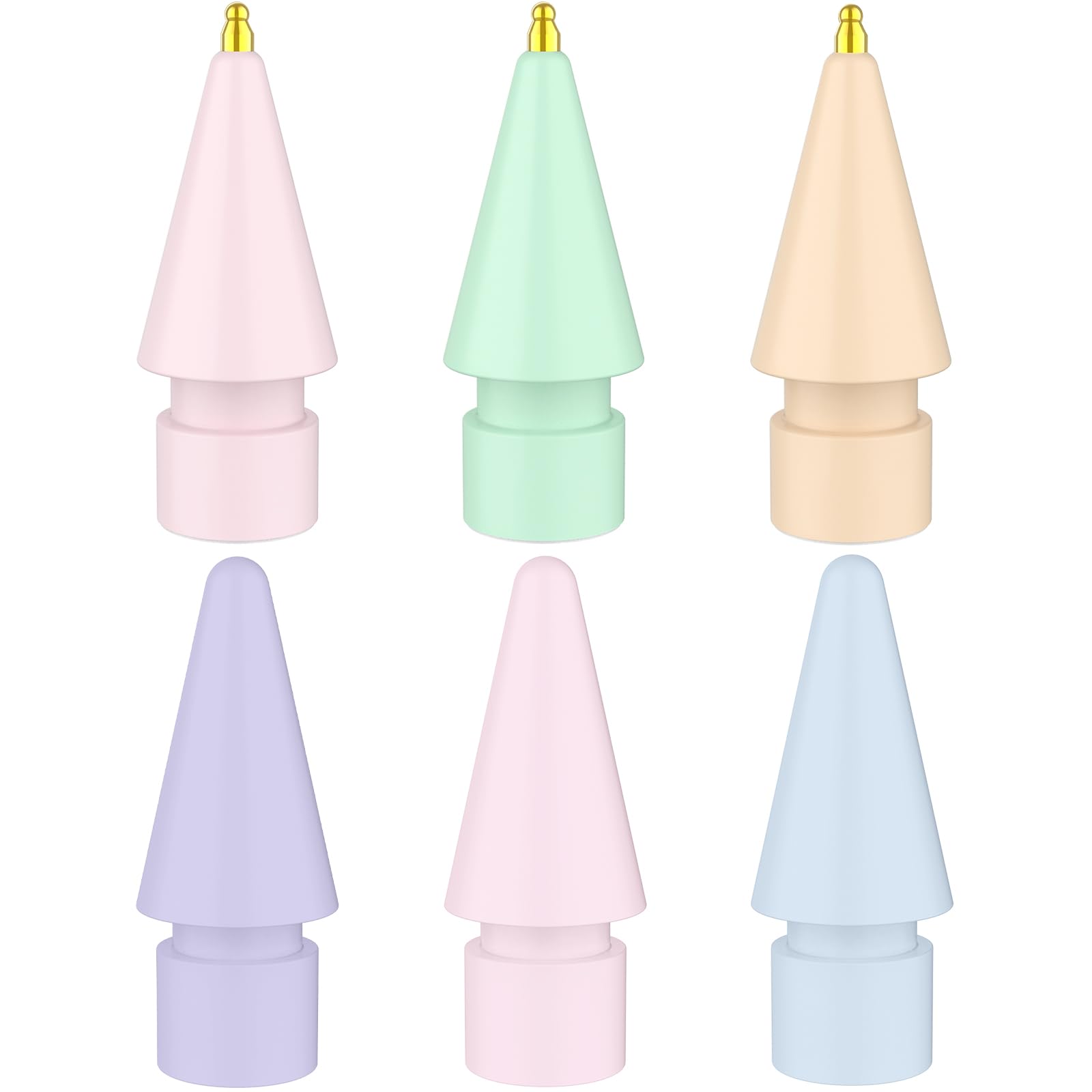 FAFALITHIC 6 Pack Fine Point Replacement Tips Compatible with Apple Pencil 2nd Generation, Apple Pencil 1st Generation, Apple Pencil USB-C & Apple Pencil Pro Nibs (Original/Pink/Green/Yellow)