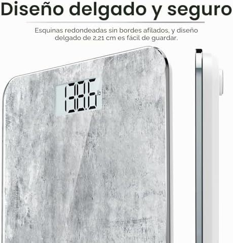 Peso Baño, Alta Precisión, Pantalla LED, Tecnología Step-On