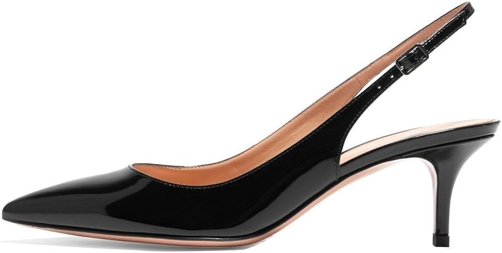 patent slingback heels