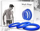 Penis Ring Set for Men - Adult Toys for Couples - Sex Enhancer Ring - Silicone Cock Rings for Longer Orgasm - Blue