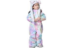 Boy and Girl's Snowsuit One Piece Ski Snowboard Suits Jackets and Pants Waterproof Winter Warm Jumpsuits for Kids