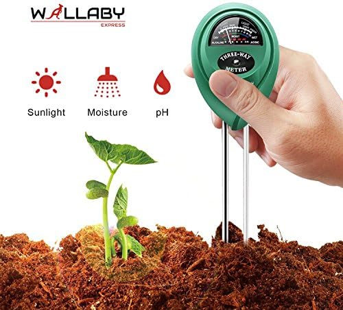 Soil Tester Kit- Soil Meter For Moisture, Light And PH For Indoor Outdoor Gardening, Farming, Lawn Plants And Herbs By Wallaby Express