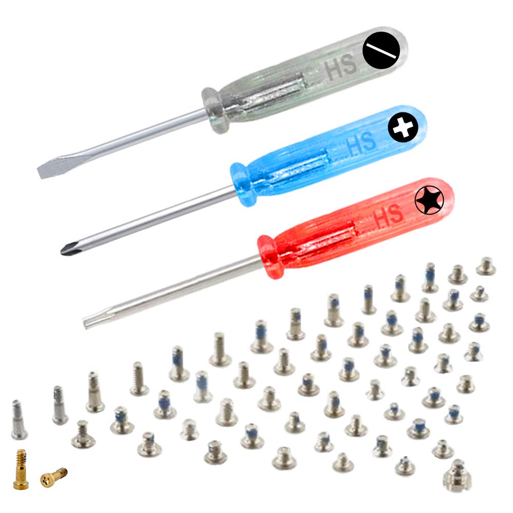 MMOBIELComplete Screw Set Replacement Compatible with iPhone 6 (White/Black/Gold) incl. 3 x Screwdrivers