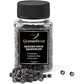 GlamorDove Hair Extension Beads 4.5mm Micro Ring 1000Pcs Microlinks for Hair Silicone Lined Aluminum Beads for Extension Tinsel Weft Extension Invisible Hair Extensions