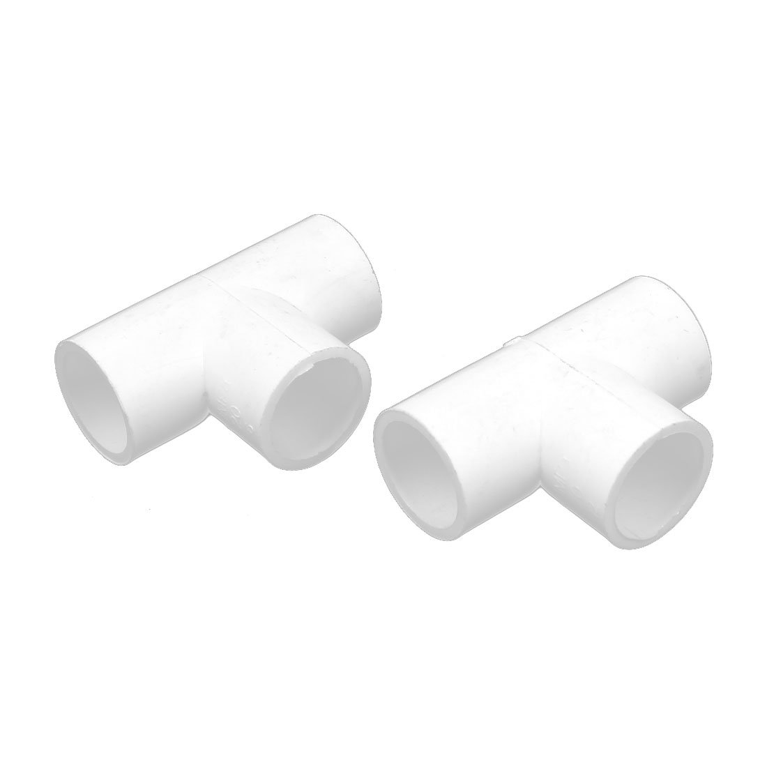 sourcingmap 20mm Inner Dia 3 Way T Shaped PVC Water Pipe Tube Joint Connector 2pcs