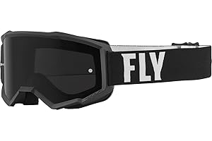 Fly Racing Focus Sand Goggles Black/White Dark Smoke Lens | MX Ultimate Clarity